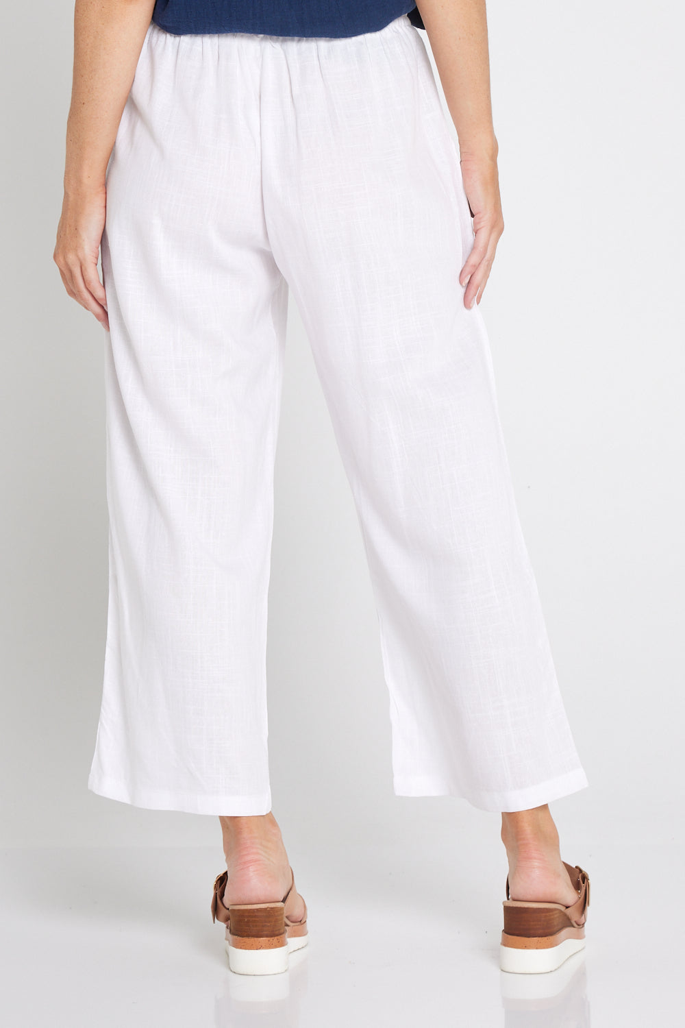 Womens white linen capri pants outlet