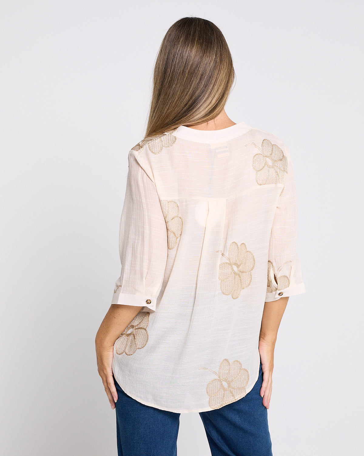 Marli Top - Cream/Gold Petal