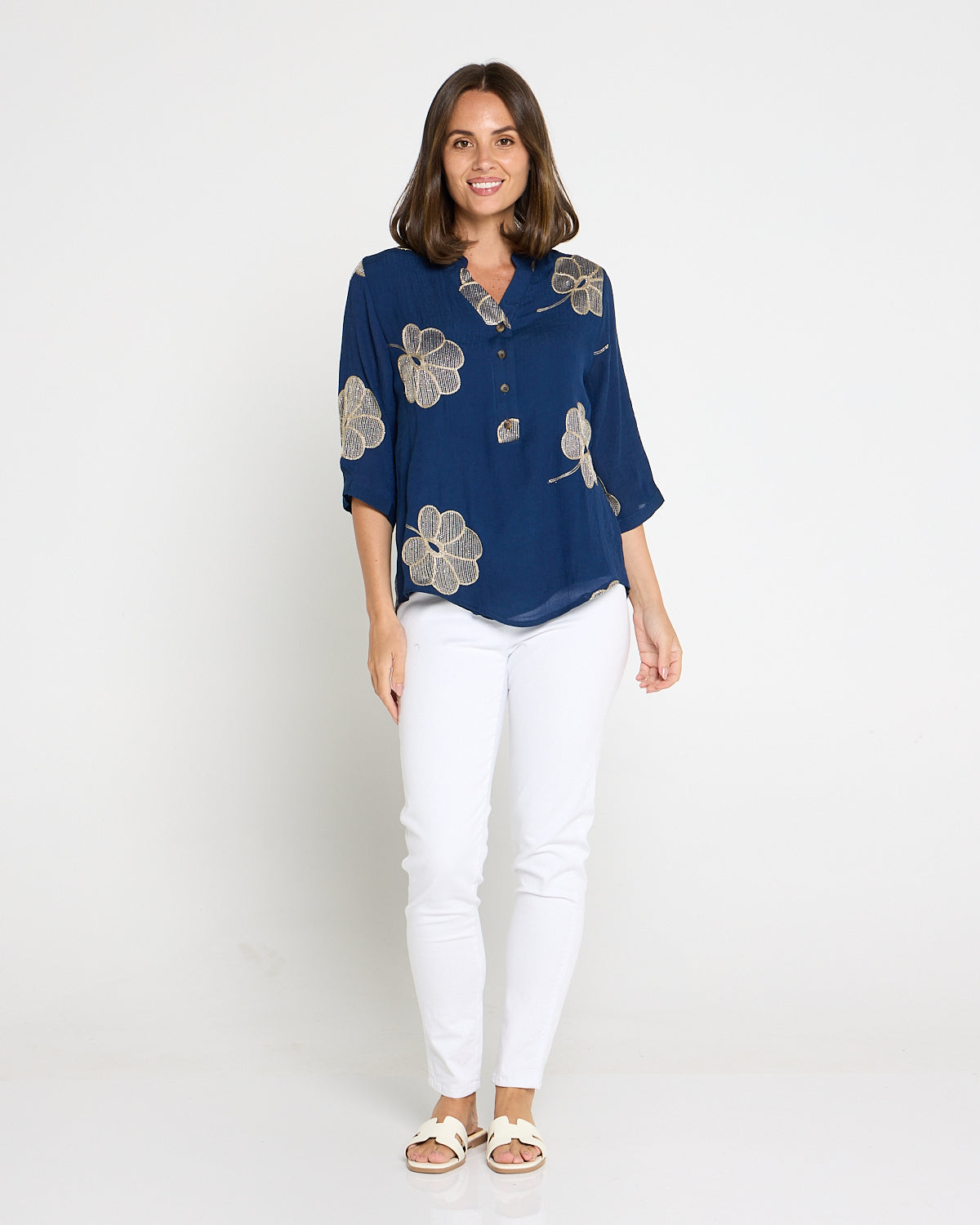 Marli Top - Indigo Petal