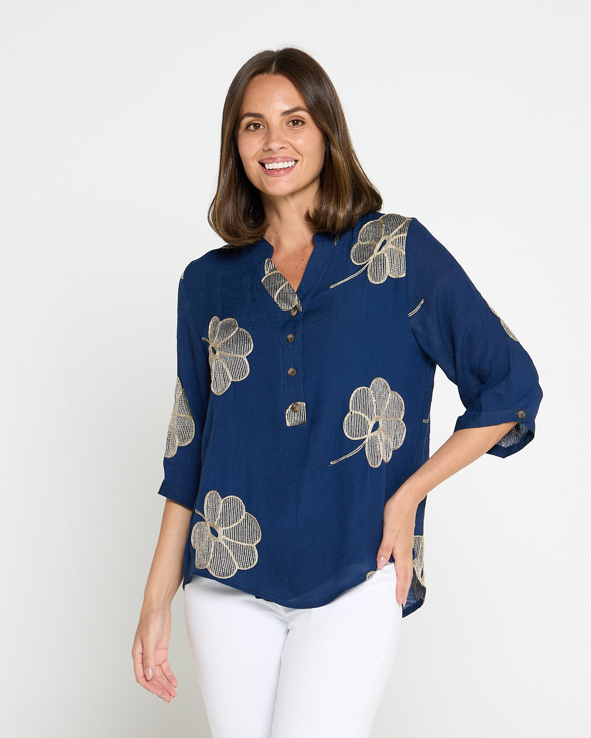 Marli Top - Indigo Petal