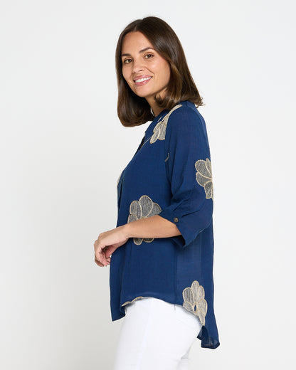 Marli Top - Indigo Petal