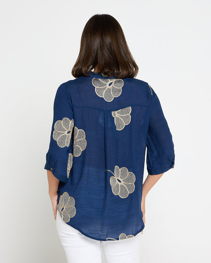 Marli Top - Indigo Petal