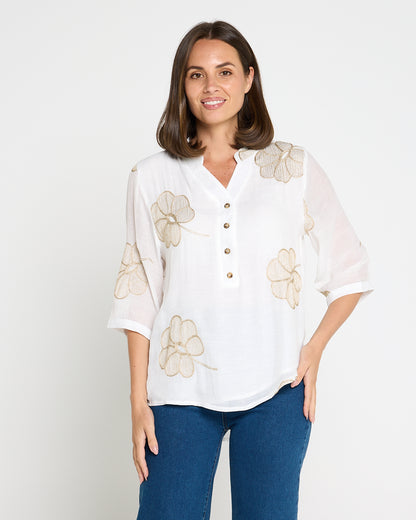 Marli Top - White Petal