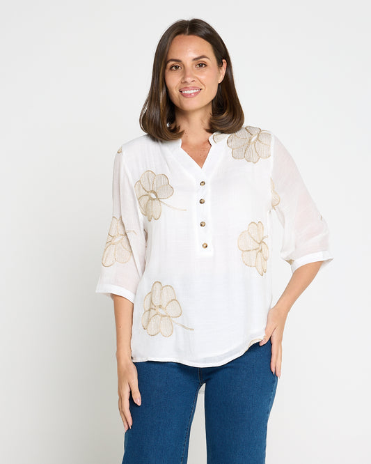 Marli Top - White Petal