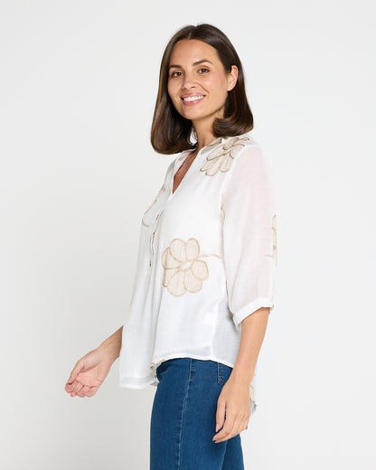Marli Top - White Petal