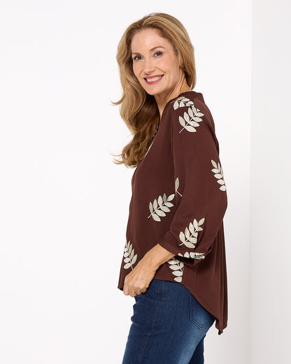 Marli Top - Gold Leaf Chocolate