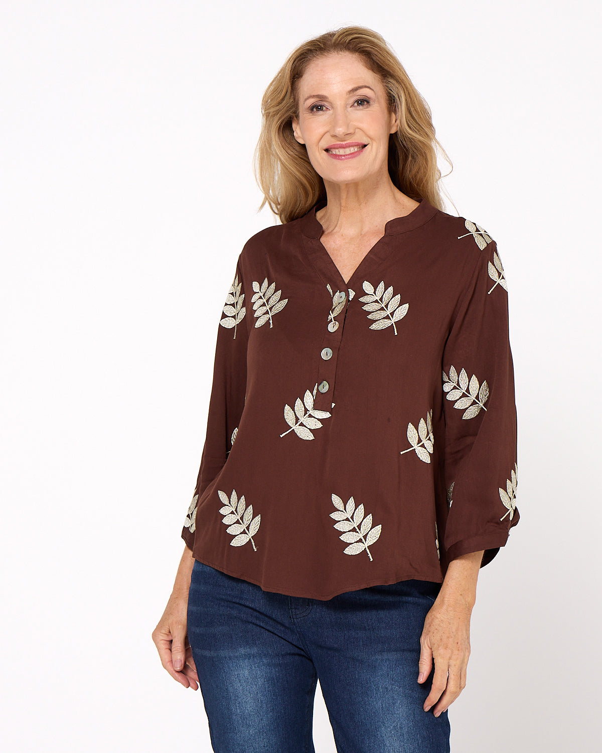 Marli Top - Gold Leaf Chocolate