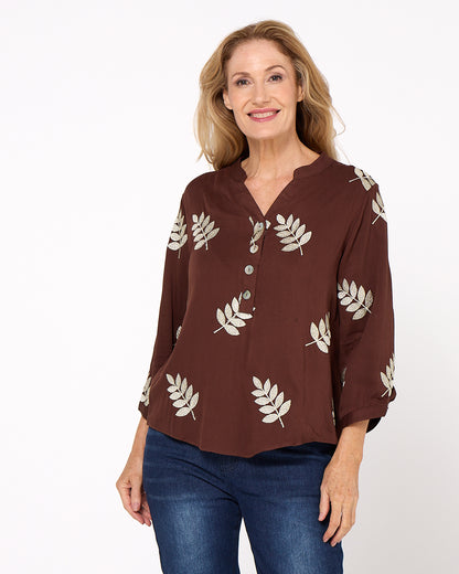 Marli Top - Gold Leaf Chocolate