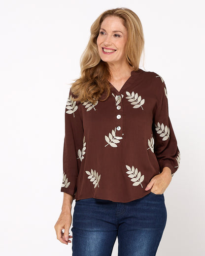 Marli Top - Gold Leaf Chocolate