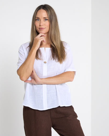 Taverna Cotton Top - White