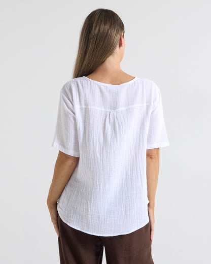 Taverna Cotton Top - White