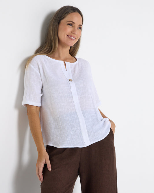 Taverna Cotton Top - White