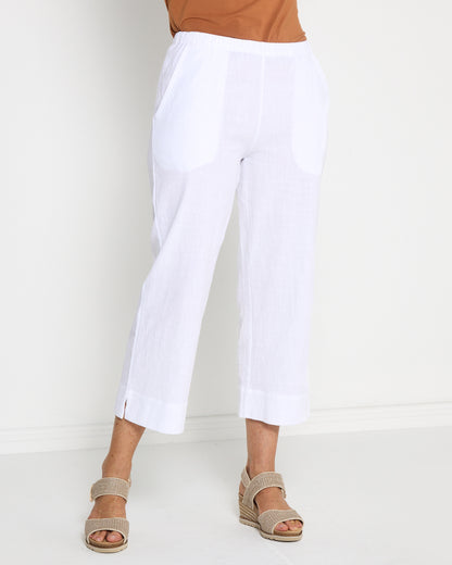 Mornington Cotton Pants - White
