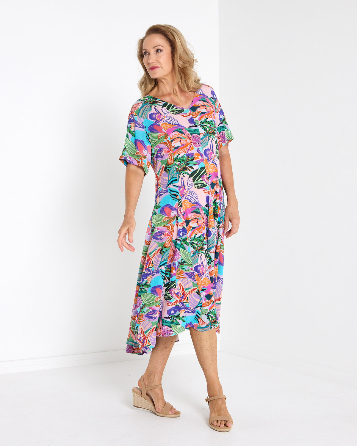 Mileka Cotton Midi Dress - Orchid