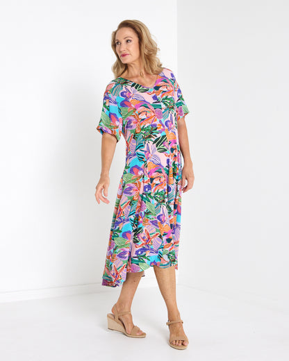 Mileka Cotton Midi Dress - Orchid