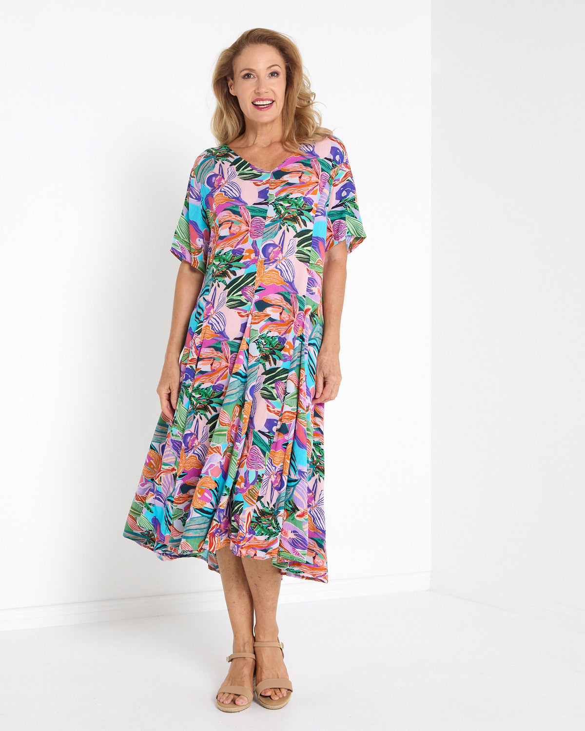 Mileka Cotton Midi Dress - Orchid