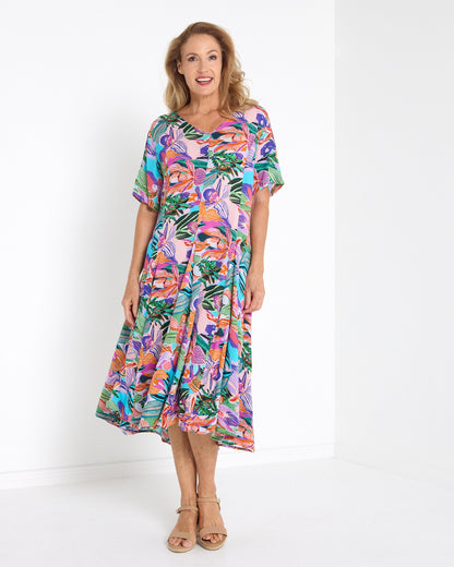 Mileka Cotton Midi Dress - Orchid
