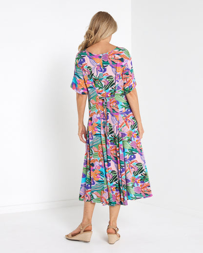 Mileka Cotton Midi Dress - Orchid