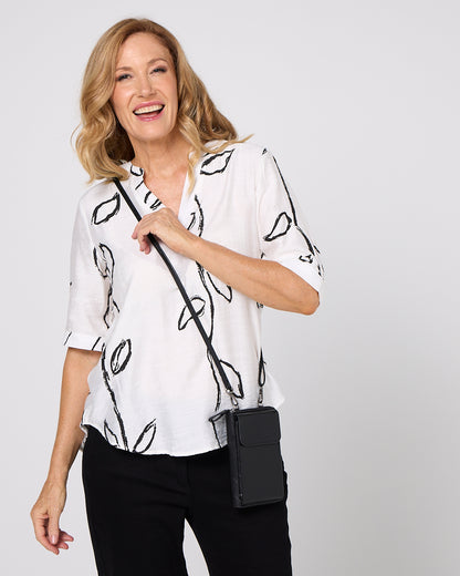 Monroe Top - Ivory/Black Vine