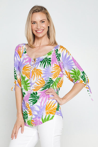 Aaliyah Top - Pastel Palm