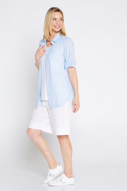 Linderman Cotton Shirt - Blue Stripe