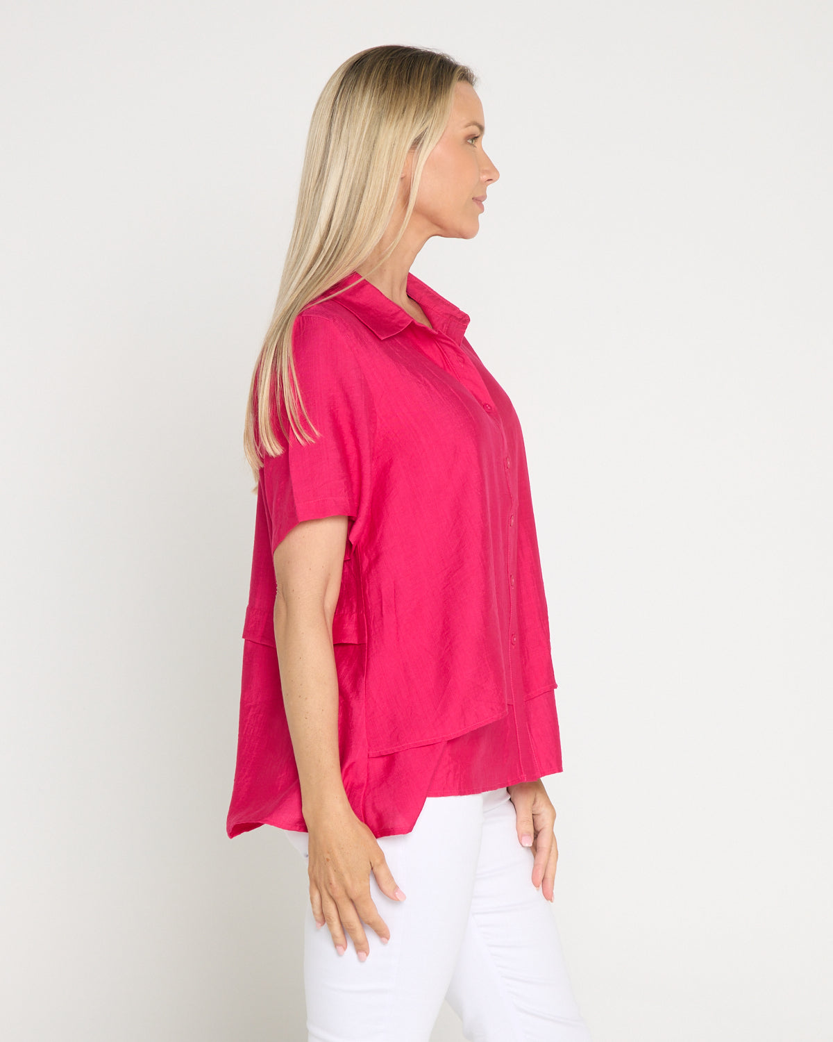 Tabitha Layered Shirt - Hot Pink
