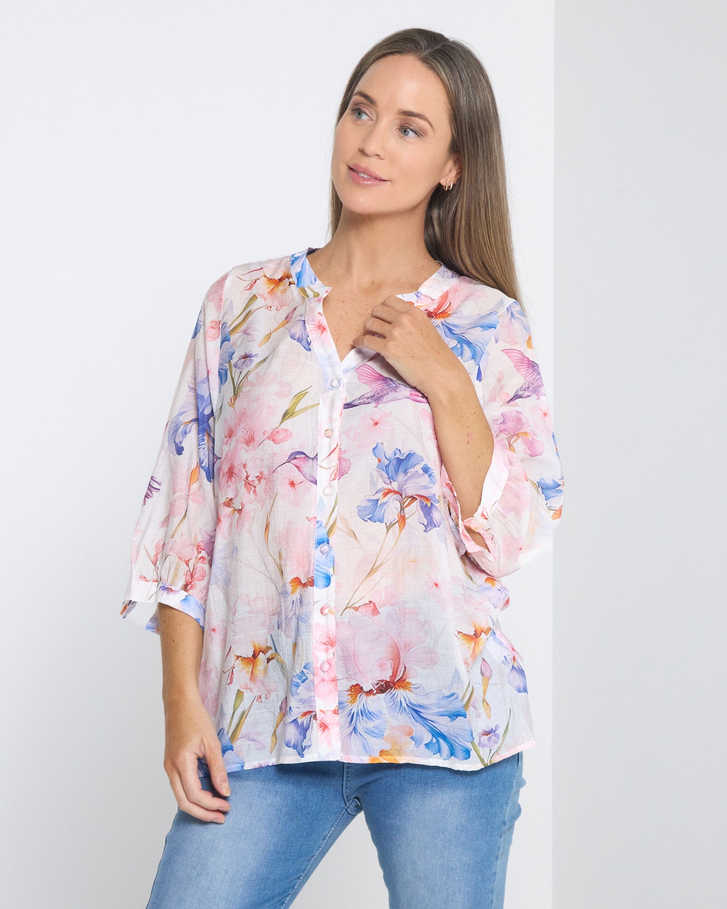 Delilah Blouse - Blossom Watercolour