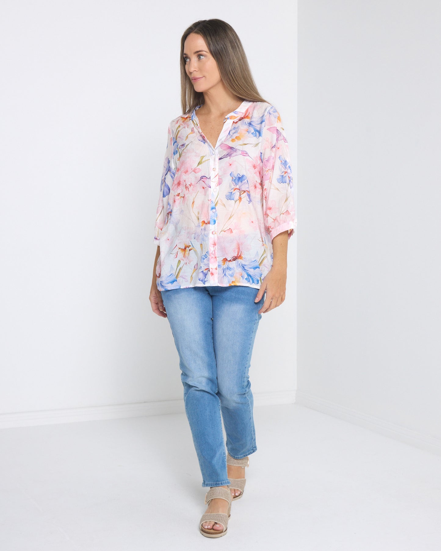 Delilah Blouse - Blossom Watercolour