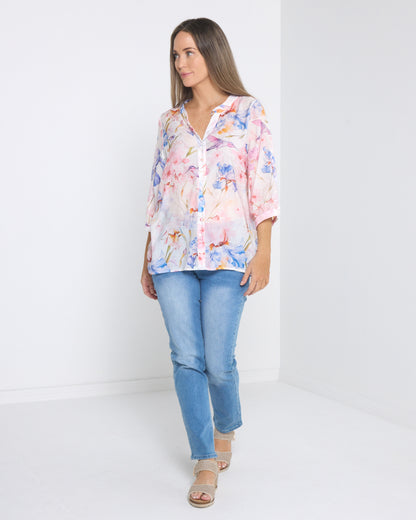 Delilah Blouse - Blossom Watercolour