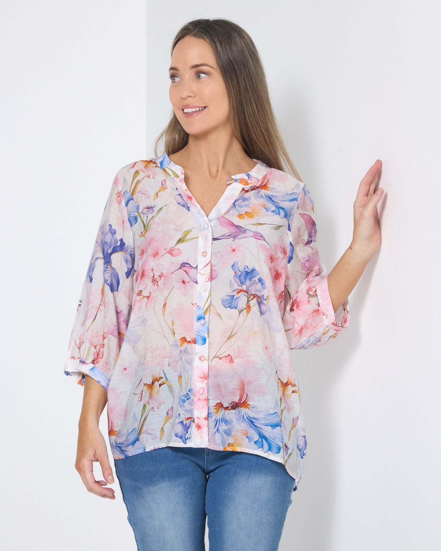 Delilah Blouse - Blossom Watercolour