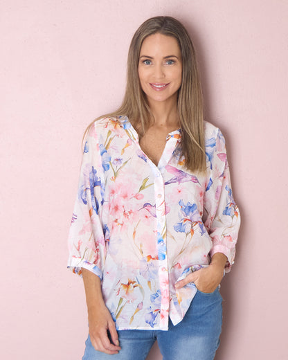 Delilah Blouse - Blossom Watercolour
