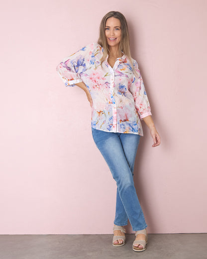Delilah Blouse - Blossom Watercolour