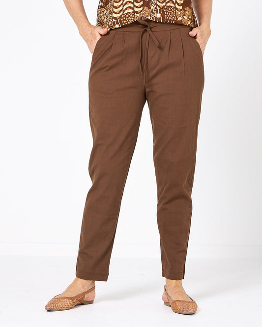 Marlo Drawstring Pants - Chocolate