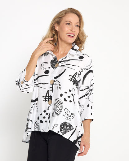 Maria Shirt - White Sketch