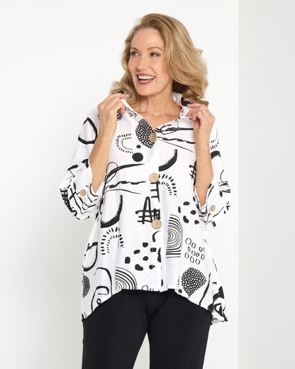 Maria Shirt - White Sketch
