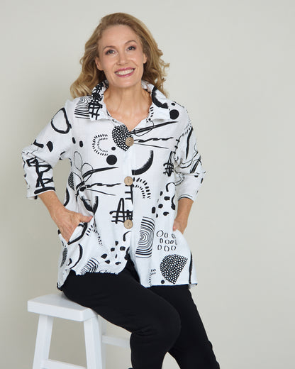 Maria Shirt - White Sketch