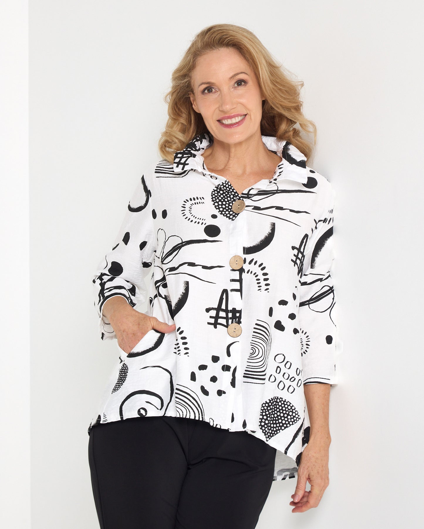 Maria Shirt - White Sketch