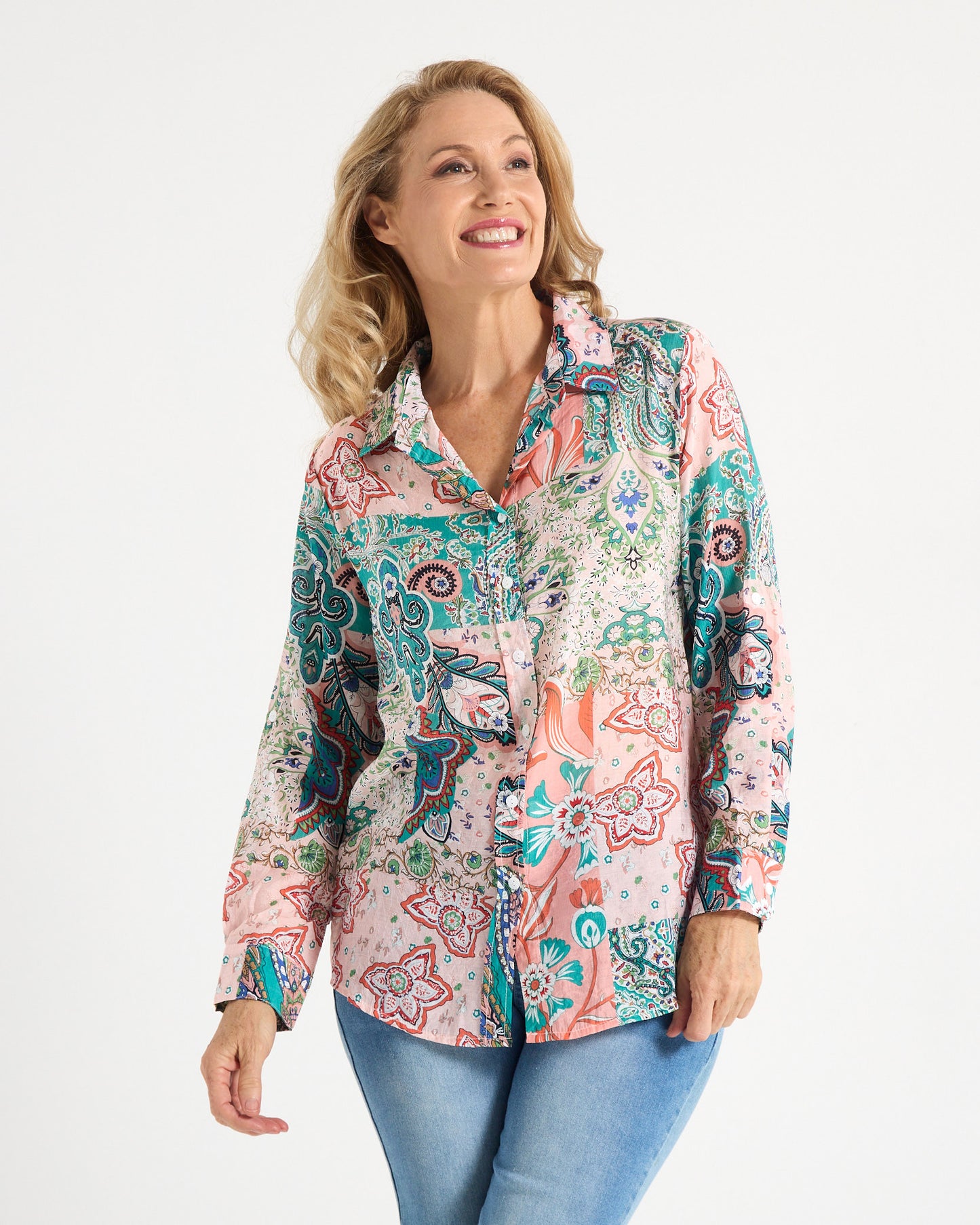 Seraphina Blouse - Azure Paisley