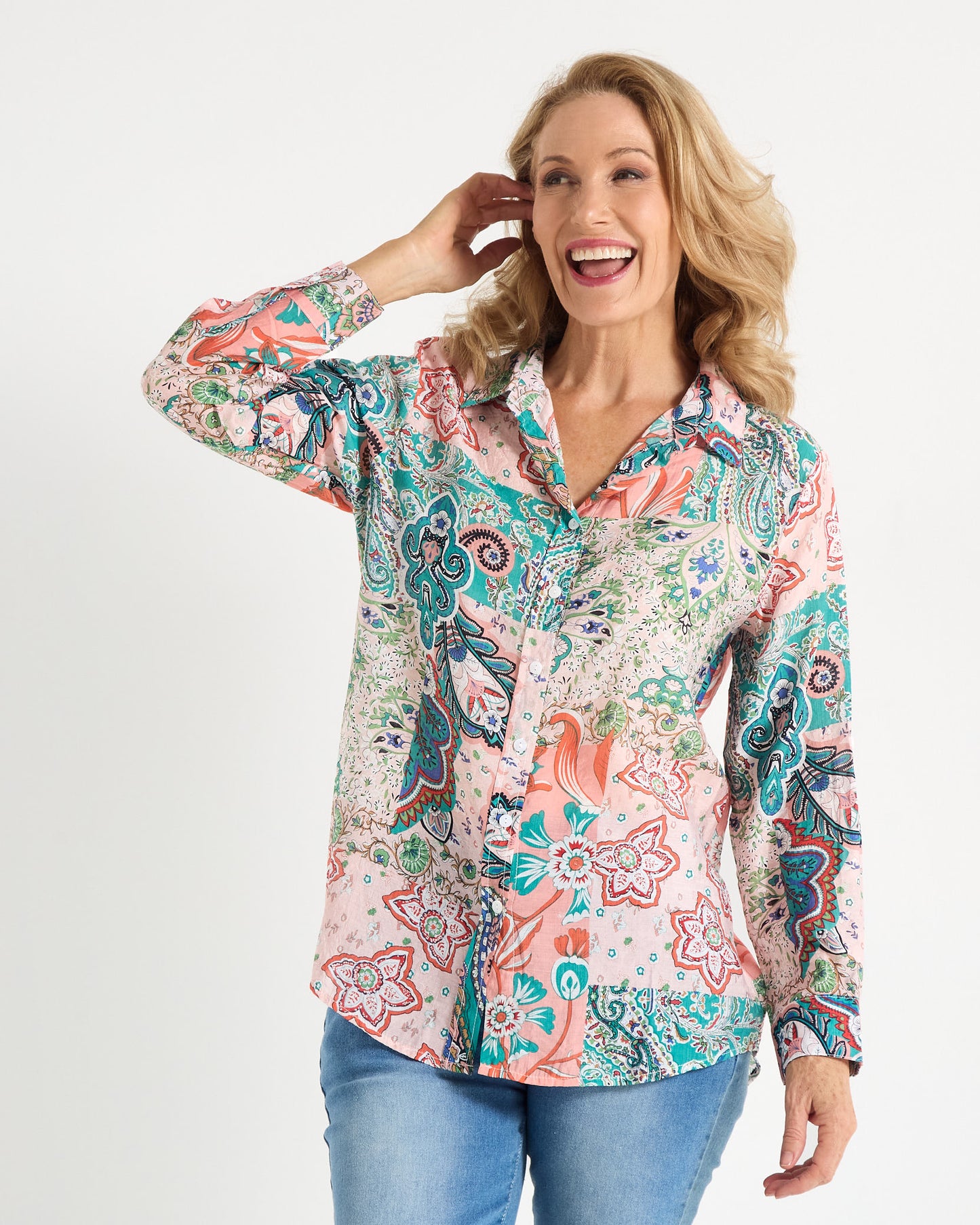 Seraphina Blouse - Azure Paisley