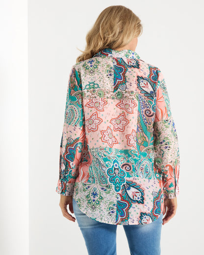 Seraphina Blouse - Azure Paisley