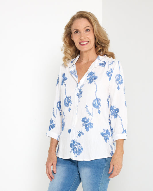 Violet Blouse - Delft Blue