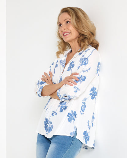 Violet Blouse - Delft Blue