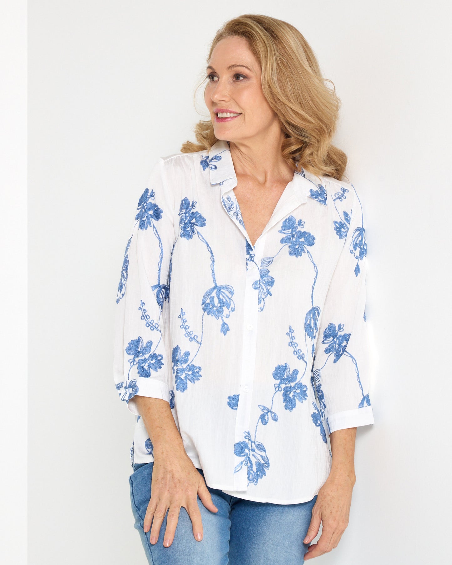 Violet Blouse - Delft Blue