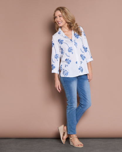 Violet Blouse - Delft Blue