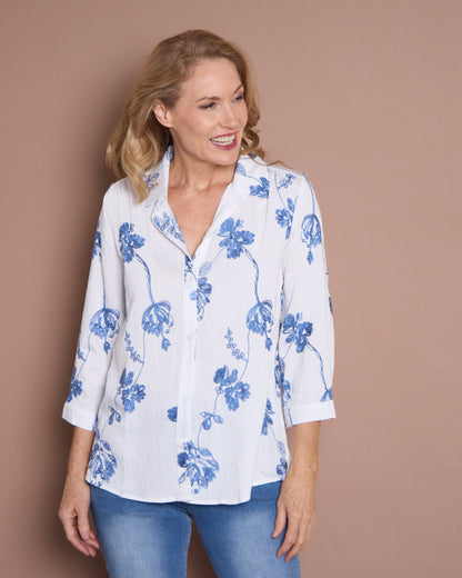 Violet Blouse - Delft Blue