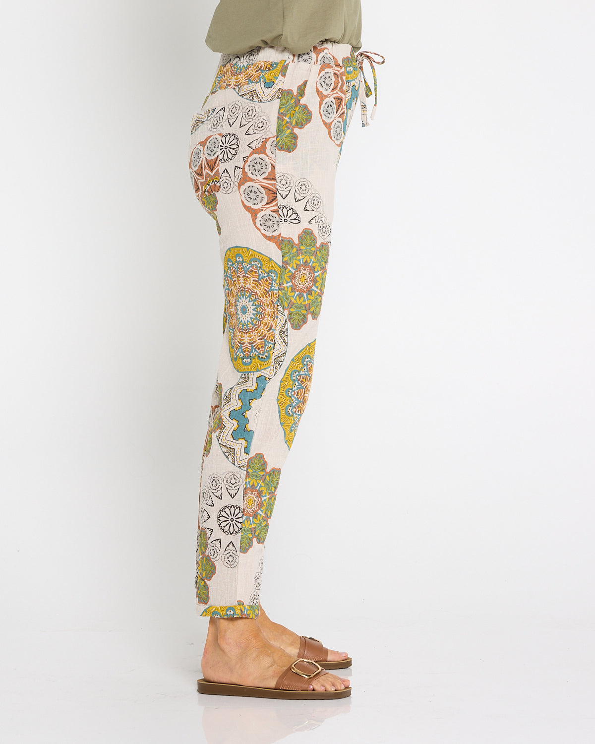 Mojave Linen Pants - Desert Sand Blooms