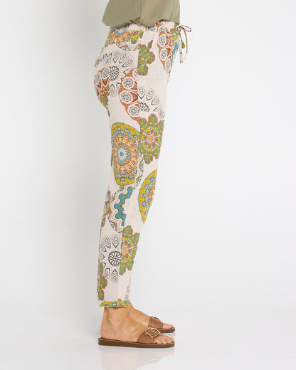 Mojave Linen Pants - Desert Sand Blooms