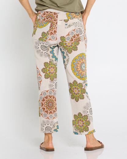 Mojave Linen Pants - Desert Sand Blooms
