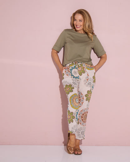 Mojave Linen Pants - Desert Sand Blooms