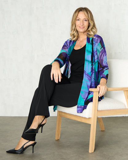Naomi Mesh Jacket - Purple Abstract